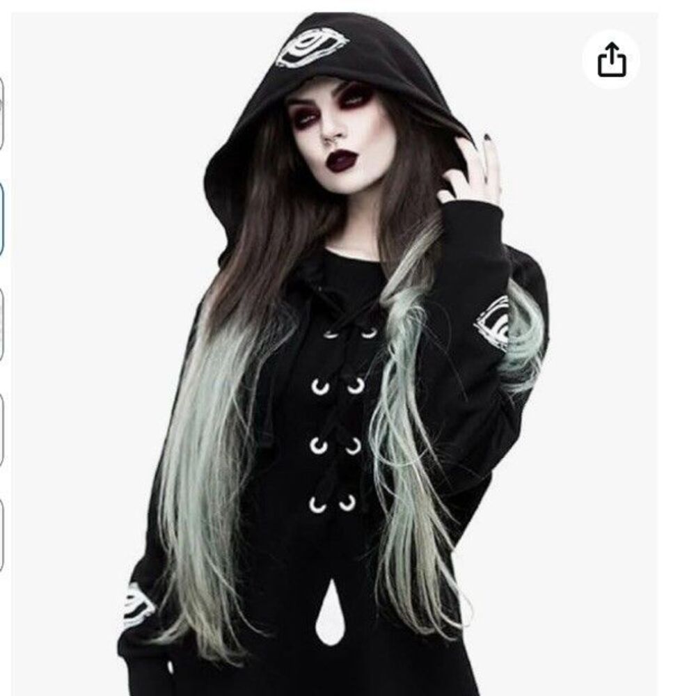 Rogue + Wolf Shamans Eye Oversized Hoodie-Sz 2XL-Unisex-Evil Eye-Lace Up Neck